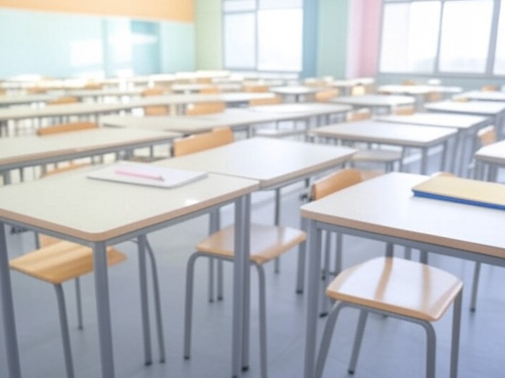 Materiais escolares como cadernos e lápis sobre mesa, com arquitetura de Brasília ao fundo, representando depósito de créditos do Cartão Material Escolar pelo GDF.