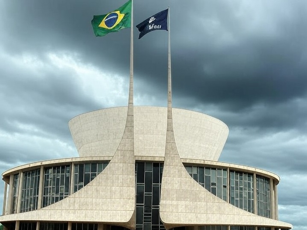 Fachada da Câmara Legislativa do DF em Brasília sob céu nublado, representando crise política no governo.