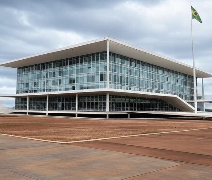 Edifício da CLDF em Brasília com correntes quebradas simbolizando lei contra trabalho escravo que ameaça falir empresas no DF.