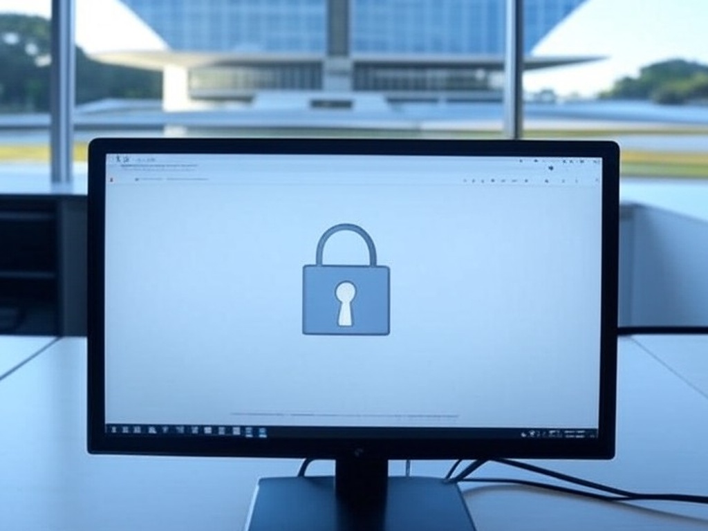 Tela de computador com site falso para golpes de pagamento da Caesb no Distrito Federal.