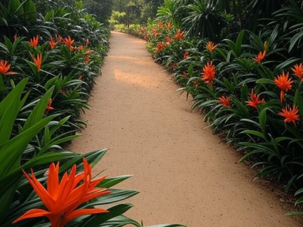 Trilhas arborizadas e vegetação tropical no Jardim Botânico durante a 2ª edição do Projeto Oikos.