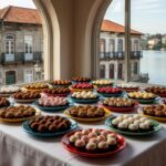 Mesa com rodízio de brigadeiros variados em confeitaria de Porto Alegre, representando sucesso empreendedor local.