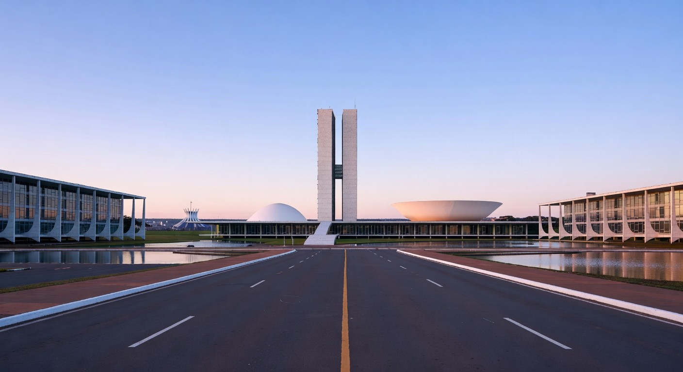 Vista panorâmica da Esplanada dos Ministérios em Brasília, simbolizando queda histórica nos homicídios no DF.