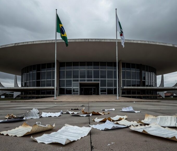 Edifício da CLDF em Brasília com elementos de desperdício de recursos públicos.