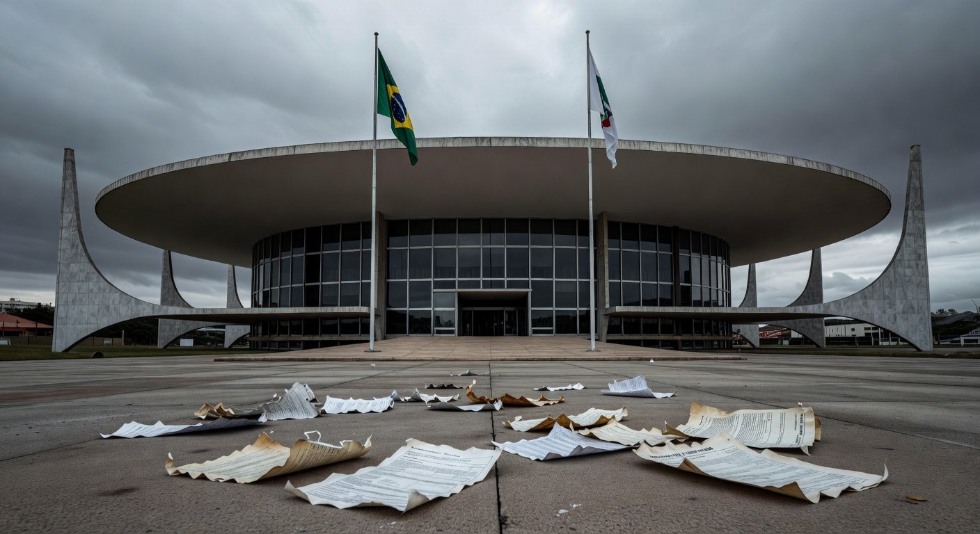 Edifício da CLDF em Brasília com elementos de desperdício de recursos públicos.