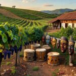 Parreiras de uva em vinícola gaúcha com elementos de samba, resgatando memória negra e elevando faturamento.