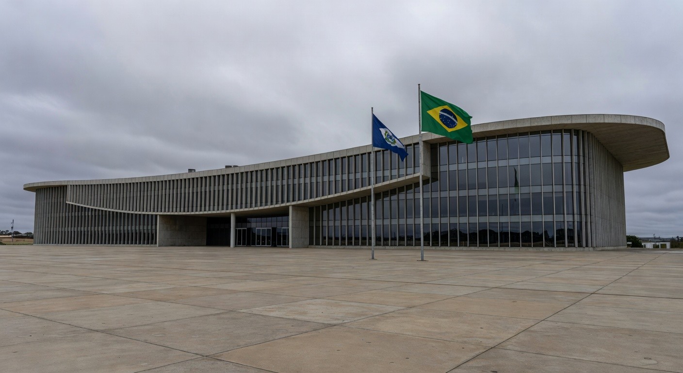 Edifício da Câmara Legislativa do DF em Brasília, com bandeiras, representando homenagem polêmica ignorando crises.