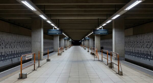 Estação de metrô em Brasília com sinais de falhas crônicas em manutenção e aquisições.