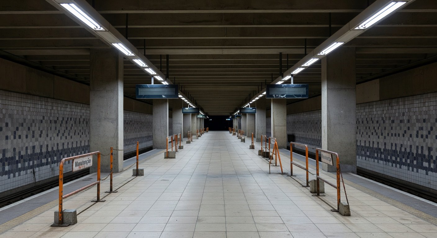 Estação de metrô em Brasília com sinais de falhas crônicas em manutenção e aquisições.