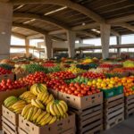 Armazém do Ceasa-DF com caixas de alimentos para doação no programa Desperdício Zero em Brasília.