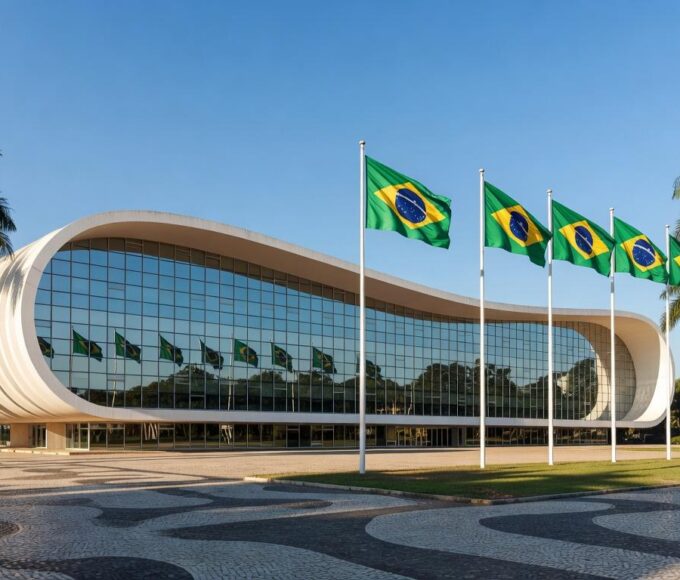 Edifício de banco em Brasília representando negociação de aquisição de ativos por R$ 15 bilhões.