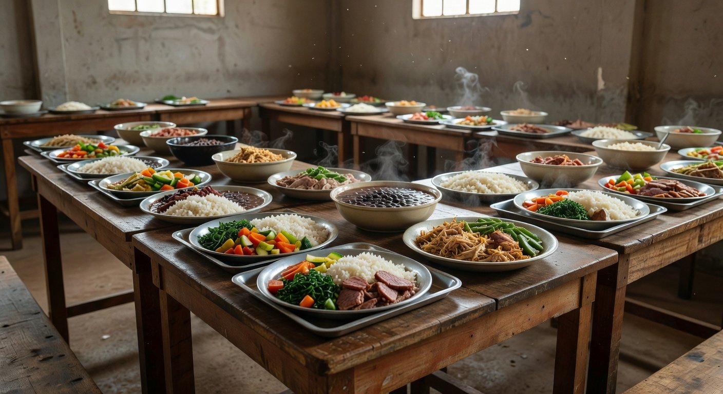 Restaurante comunitário do GDF no Distrito Federal com refeições servidas