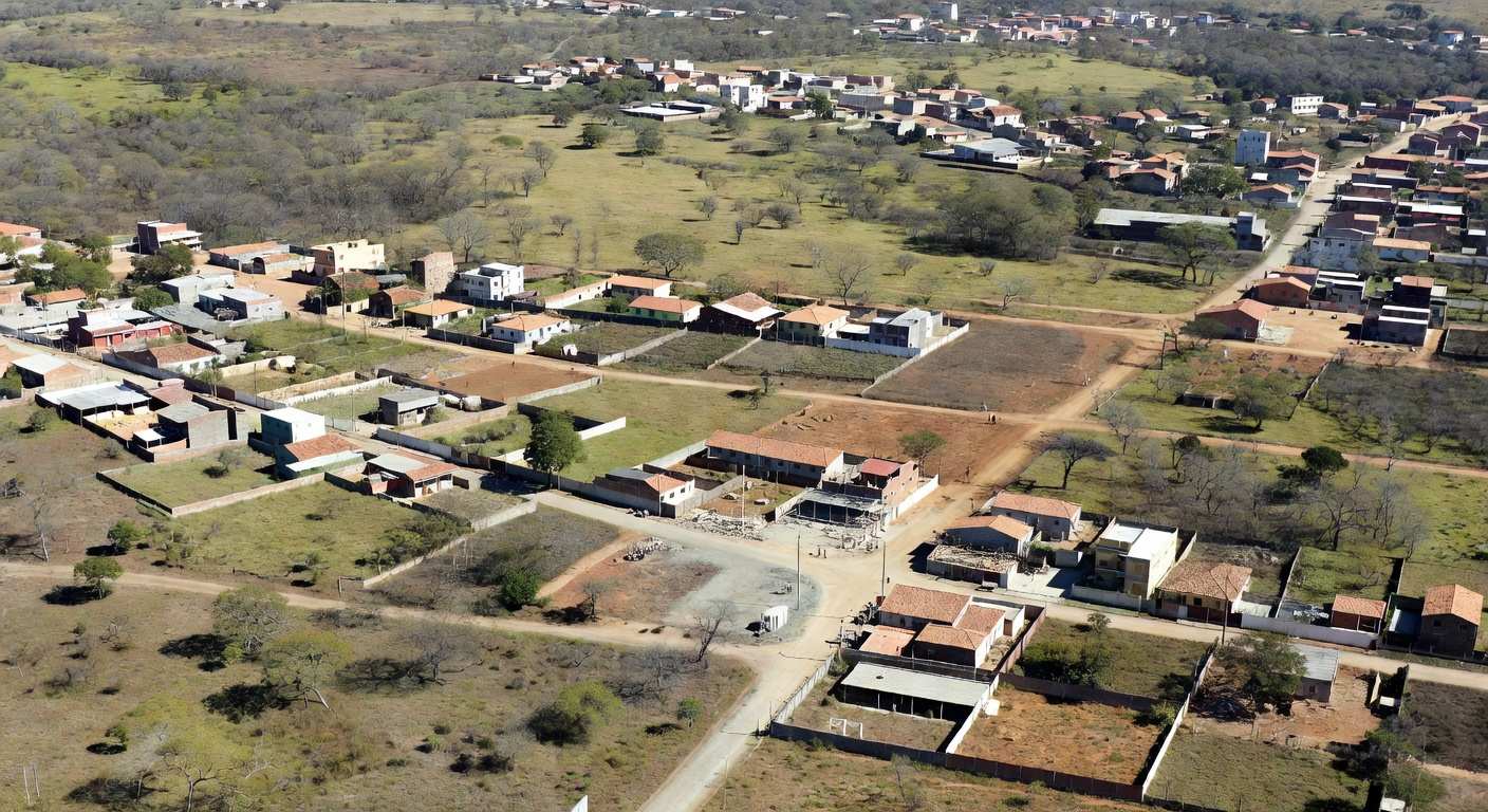 Vista aérea de regiões administrativas urbanas em expansão no Brasil