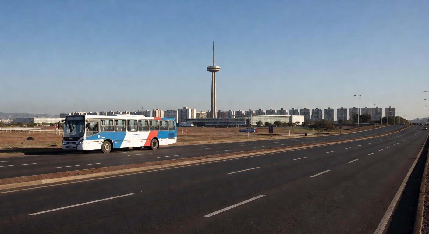 Terminal de ônibus em Brasília durante feriado de Corpus Christi