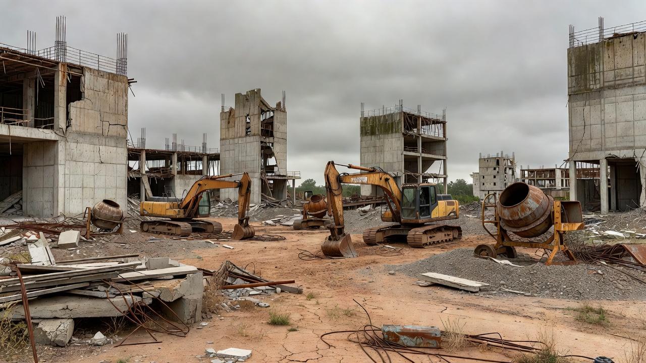 Escola e hospital públicos deteriorados em Brasília, simbolizando falta de investimentos em educação, saúde e cultura no DF