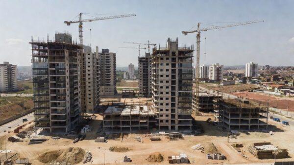 Complexo habitacional em expansão com novos empreendimentos imobiliários no Brasil