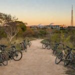 Trilha de ciclismo inclusivo em Brasília com bicicletas adaptadas no cerrado