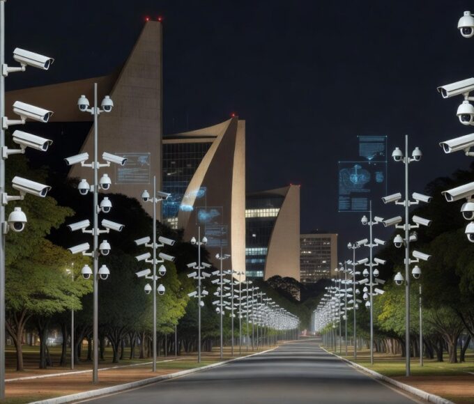Câmeras do sistema DF 360º com IA da SSP-DF em Brasília