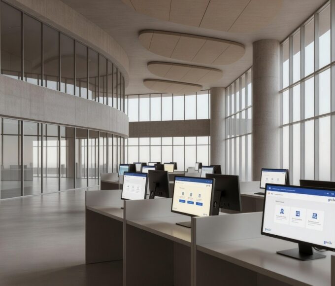 Tela de computador com plataformas digitais integradas de serviços públicos do GDF