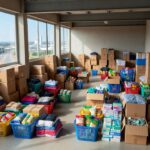Assistência social comunitária com suprimentos em área periférica do DF