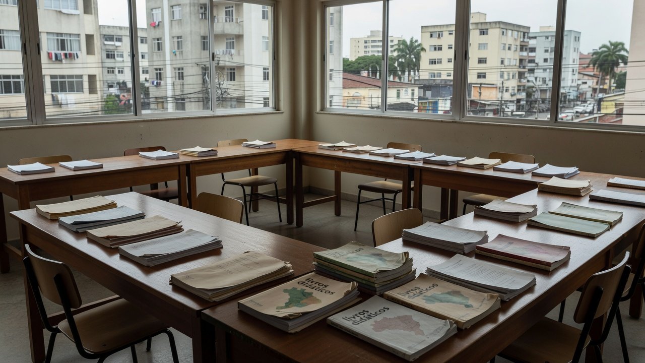 Coordenação Regional de Ensino no DF com documentos e materiais sobre aposentadoria especial