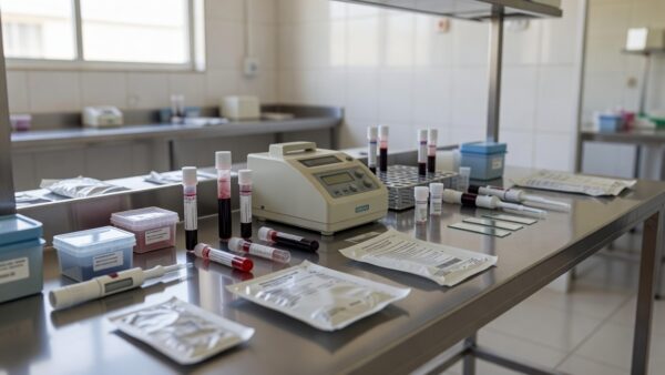 Laboratório médico no Distrito Federal com equipamentos do Teste do Pezinho para recém-nascidos