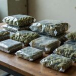 Pacotes de maconha apreendidos em operação antidrogas no Brasil