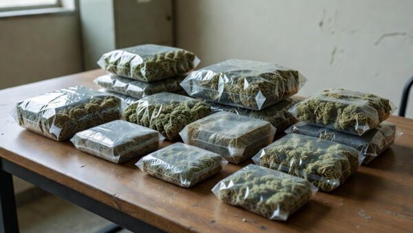 Pacotes de maconha apreendidos em operação antidrogas no Brasil