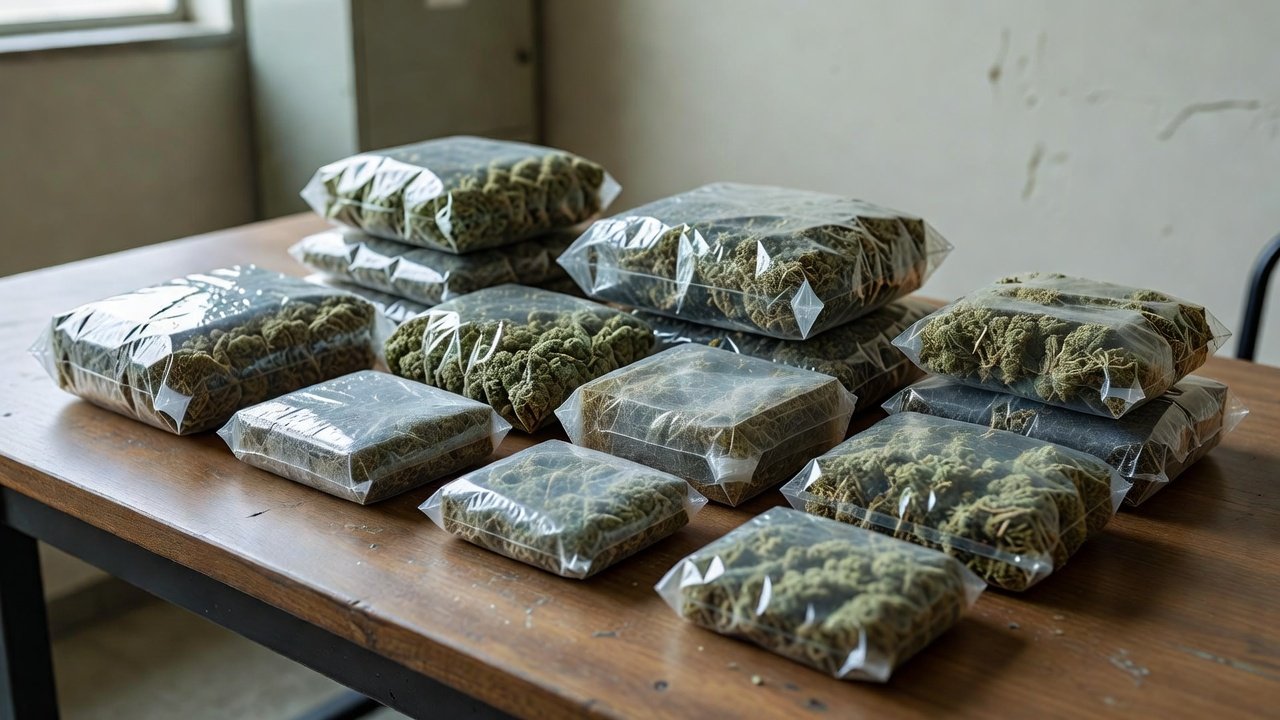 Pacotes de maconha apreendidos em operação antidrogas no Brasil