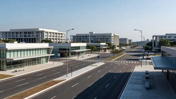 Centro comercial em Brasília representando o comércio do DF e salários pagos em 2024