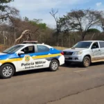 Viatura da PM recuperando Hilux furtada no Park Way, Brasília