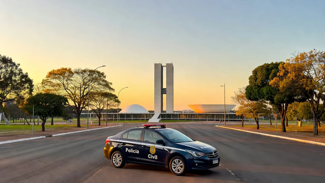 Viatura da Polícia Civil do DF em abordagem em Brasília