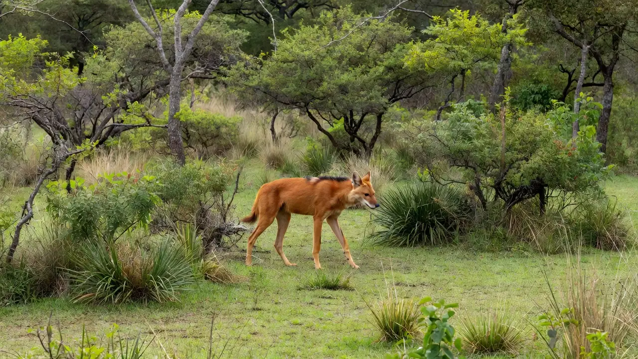 Lobo-guará solto no Jardim Botânico após resgate em residência abandonada