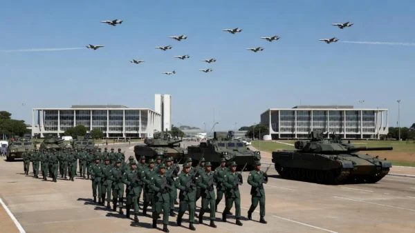 Desfile de 7 de Setembro com tropas e aeronaves na Esplanada dos Ministérios